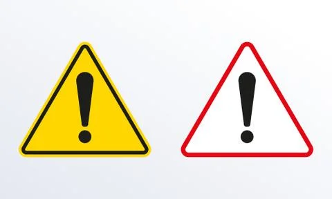 Caution warning sign with exclamation mark. Alert, danger, hazard, attention Stock Illustration