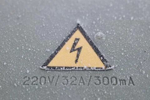 Caution A Warning Sign for High Voltage Electrical Equipment Is Present Stay Stock Photos
