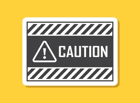 Caution, warning sticker icon in flat style. Stop vector illustration on is.. Illustrazione stock