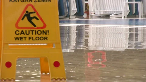 Caution wet floor 스톡 동영상 32242851