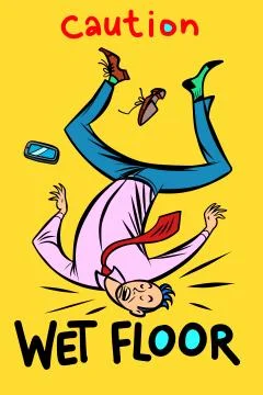 Caution wet floor Stock Illustration