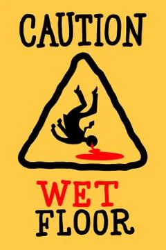 Caution wet floor Stock Illustration
