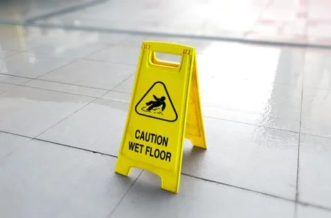 Caution wet floor Stock Photos