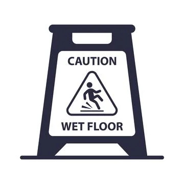 Caution wet floor plate icon. Stock Illustration