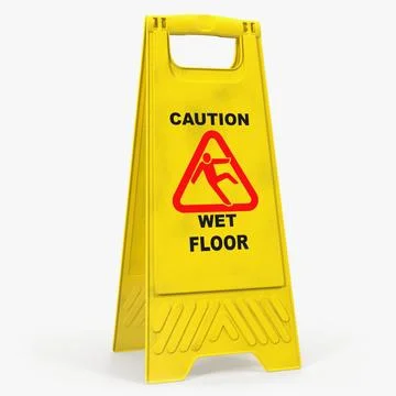 Caution Wet Floor Sign 3D Model