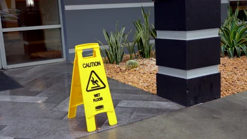 Caution Wet Floor Sign Stock Footage 237841802