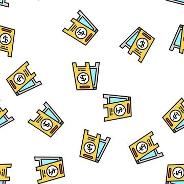 Caution wet floor vector seamless pattern 스톡 일러스트