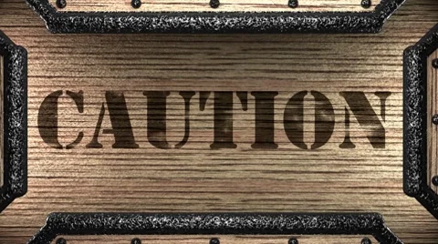 Caution on wooden stamp Video stock 8647846