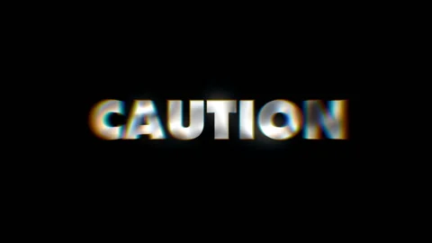 Caution - word animated text motion typographics slogan typeface vj loop Video stock 100433429