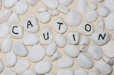 Caution word Stock Photos