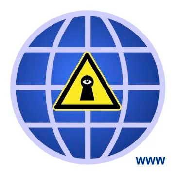 Caution Worldwide Surveillance Stock Illustration