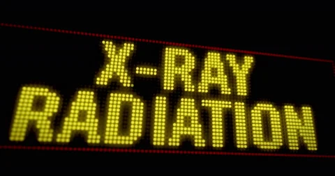 Caution X-Ray radiation LED 4K Stock Footage 91704304