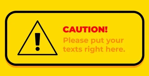 Caution yellow horizontal banner elements Illustrazione stock