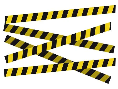 Caution yellow tape construct warning line, Stock Illustration