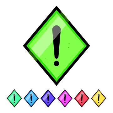 Caution yellow warning sign cartoon vector graphic Stock Illustration