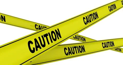 Caution. Yellow warning tapes Ilustração Stock