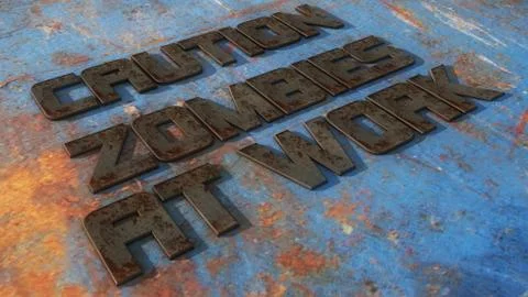 Caution zombies at work Stock Illustration