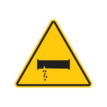 Cautionary alert about potential hazards from water or chemical spills Stock Illustration