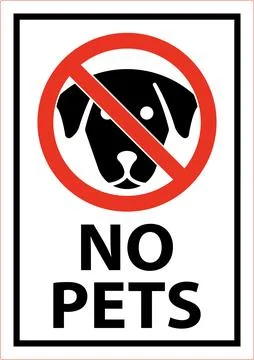 Cautionary Sign Indicating That Pets Are Not Allowed in Designated Area wit.. Stock Illustration