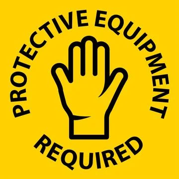 Cautionary Sign for Protective Equipment Required in Workplace Environments.. Stock Illustration