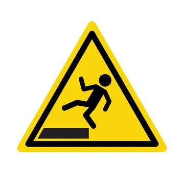 Cautionary Slippery Surface Warning Sign. Slippery safety notice icon. Stock Illustration