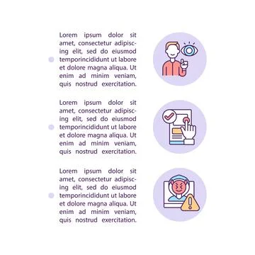 Cautious posting and sharing online concept line icons with text Stock Illustration
