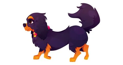 Cavalier charles king spaniel dog isolated cartoon Stock Illustration