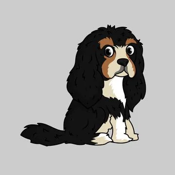 Cavalier King Charles Spaniel dog Stock Illustration