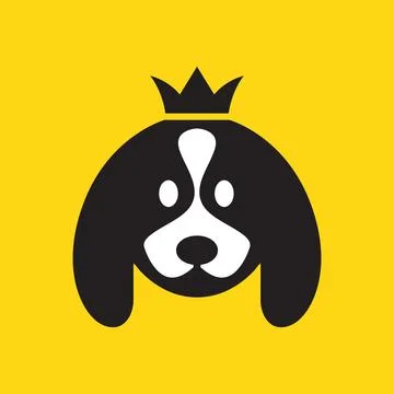 Cavalier King Charles Spaniel dog pets crown king queen cute mascot cartoon.. Stock Illustration