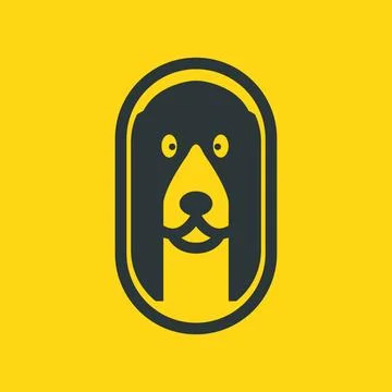 Cavalier King Charles Spaniel dog pets cute mascot cartoon geometric logo i.. Stock Illustration