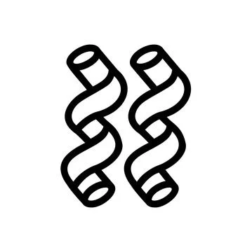 Cavatappi pasta icon vector isolated on white background Stock Illustration