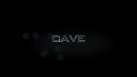 Cave 3D title metal text on black alpha channel background Stock Footage 256945310