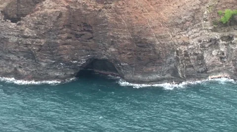 Cave Aerial on Beach Video stock 5295324