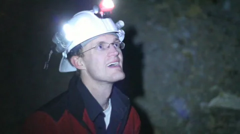 Cave and Mine Inspector Stock Footage 644217