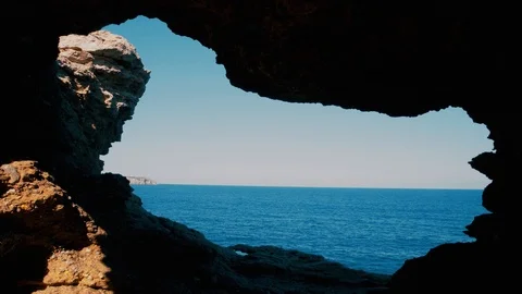 Cave on the beach Stock Footage 123245727