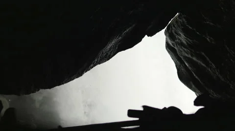 Cave Behind Waterfall Stock-Footage 51409887