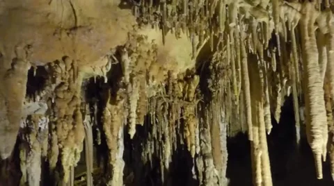 Cave Ceiling Stalagtites 库存影片 43728019