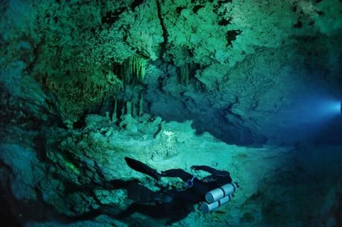 Cave diver Foto stock