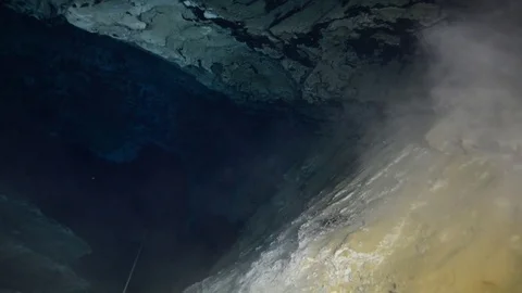 Cave diving in Budapest Stock Footage 85341420