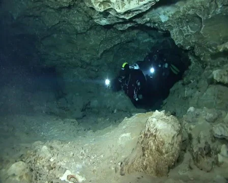 Cave diving Stock Footage 125739