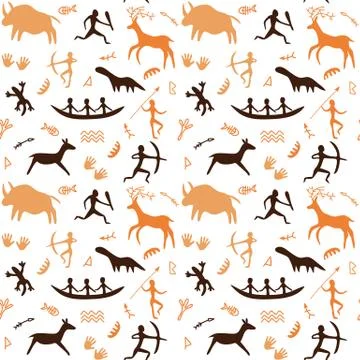 Cave drawings theme Stock Illustration
