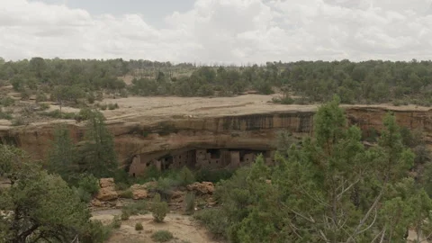 Cave dwelling of native americans in Mesa Verde National Park. Colorado, USA. Stock Footage 282710659