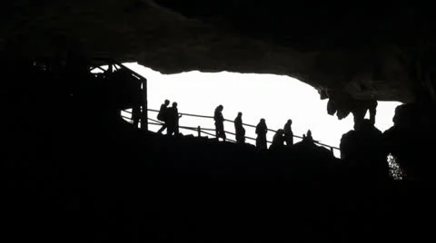 Cave	 entry, wide angle, general plan Video stock 23318608