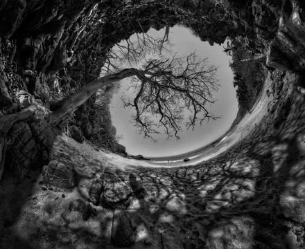 Cave exit. Stock Photos