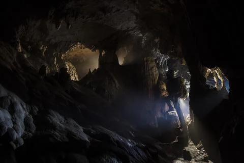 Cave explorer Stock Photos