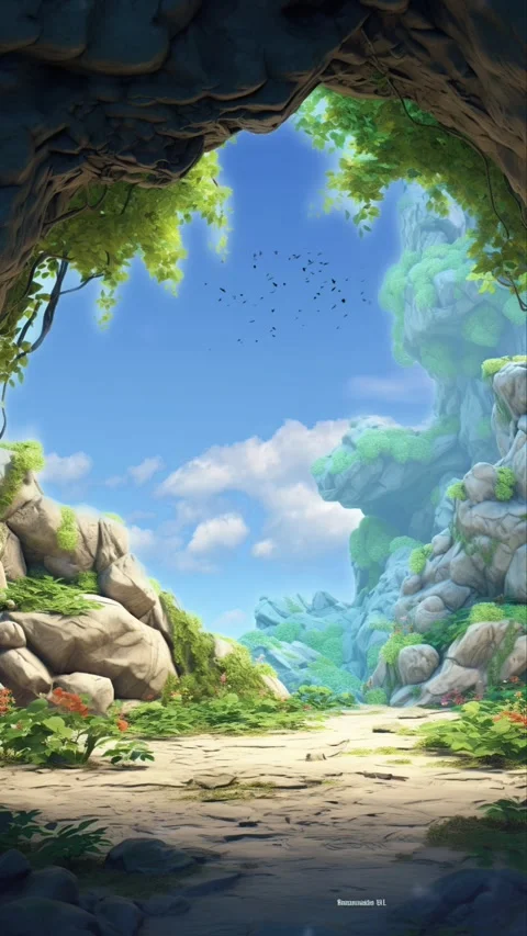 A Cave in the forest hidden in the lush jungle Stock Footage 281552781