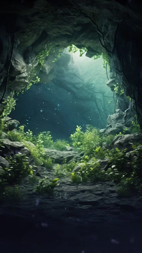 A Cave in the forest hidden in the lush jungle Stock Footage 281552806