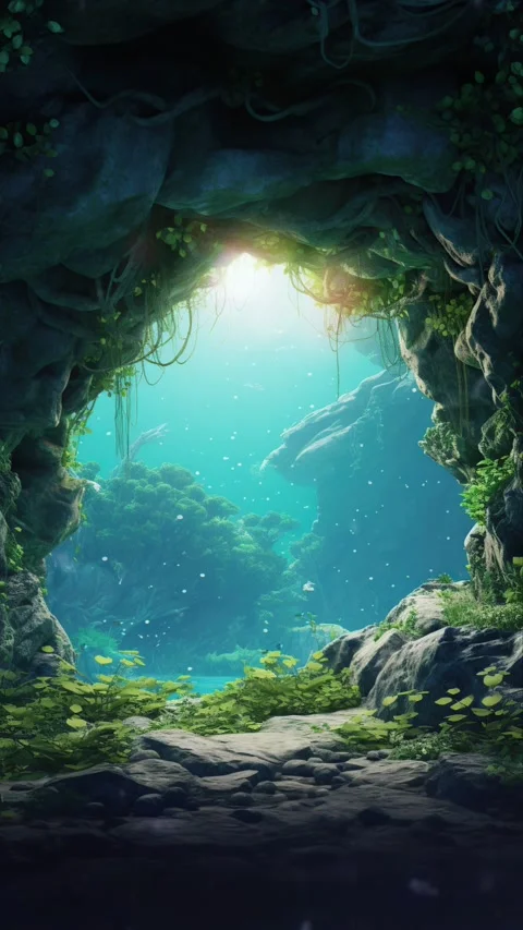 A Cave in the forest hidden in the lush jungle Stock Footage 281552899