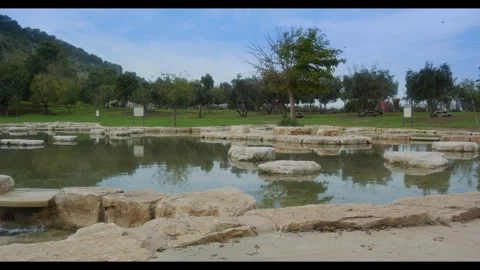 Cave of Gideon Water (Ma'ayan Harod) Spring in Jezreel Valley Stock Footage 270177991