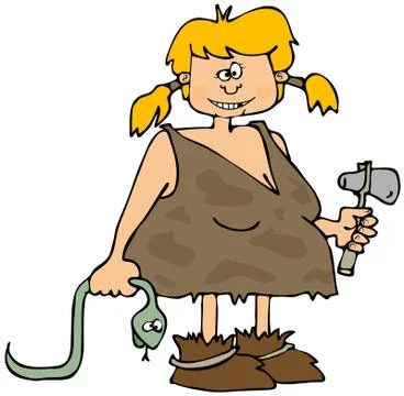 Cave girl Illustrazione stock